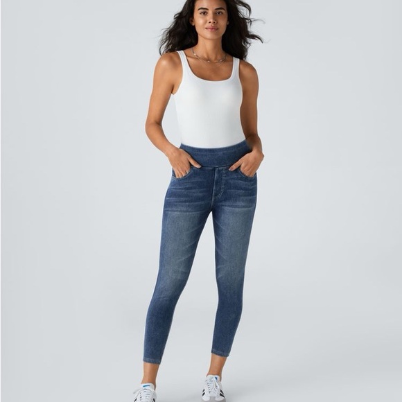 HALARA Pants - HALARA Women High Waist Stretch Knit Denim Work Leggings. Pull up pants NWT